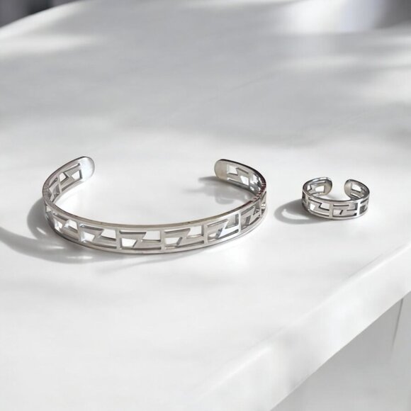 Ring & Cuff Bangle Set - Picture 5 of 6